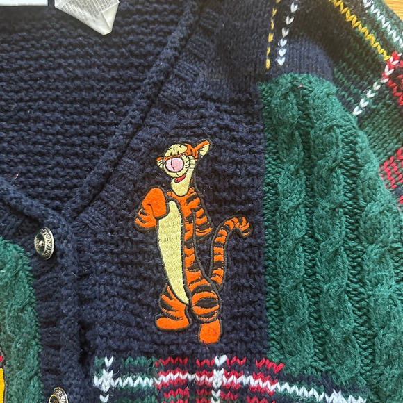 Vintage Disney Winnie The Pooh Knit Cardigan Sweater Large - Picture 7 of 9